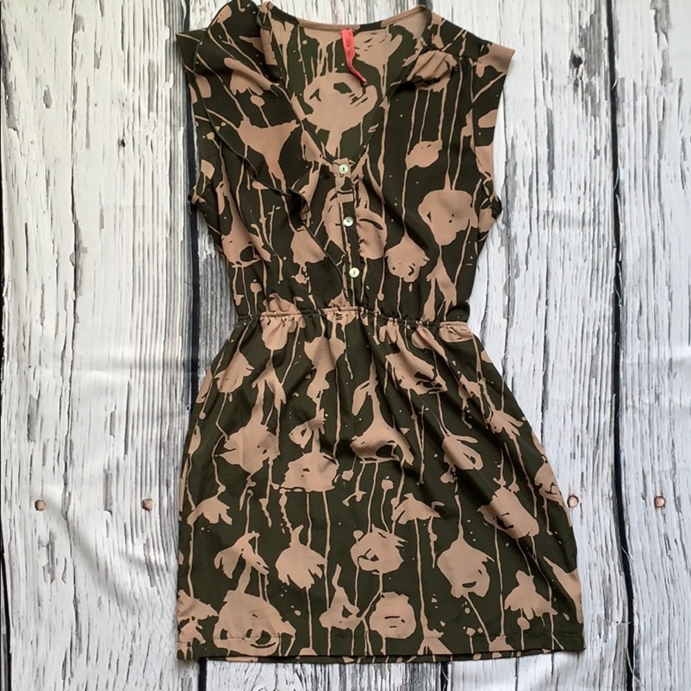 Green and tan dress